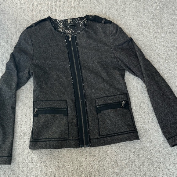 Elie Tahari Dina Tweed Military Jacket - Picture 1 of 11